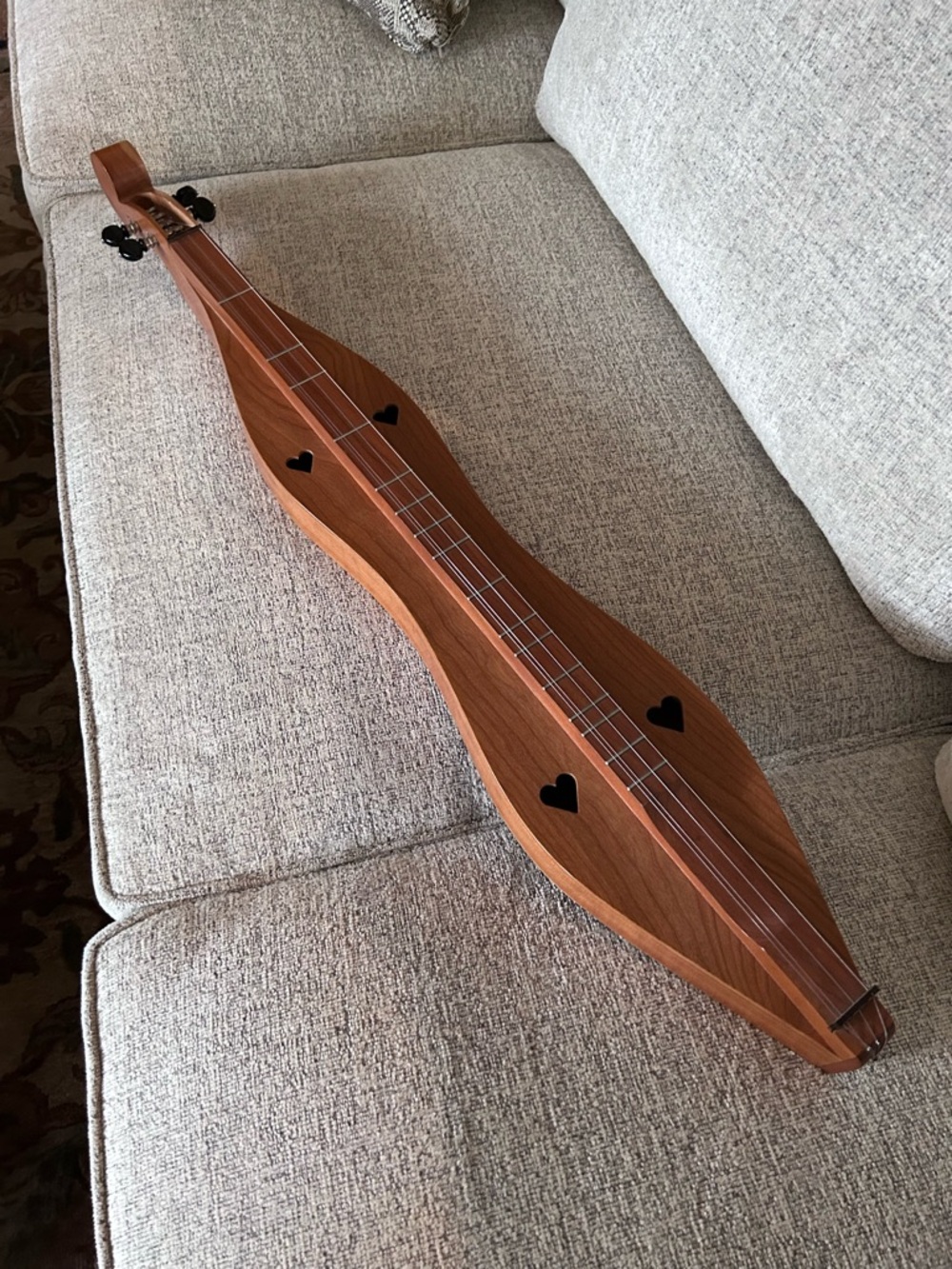 Vintage 1970s Handmade J Patterson Mountain Lap Dulcimer  Heart Sound Hole - Picture 2 of 8